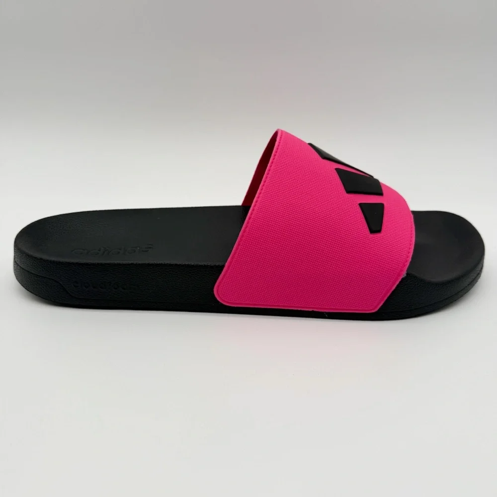Adidas Adilette Shower Slide Sandals Cushioned Black Pink Men's Size 16 NEW